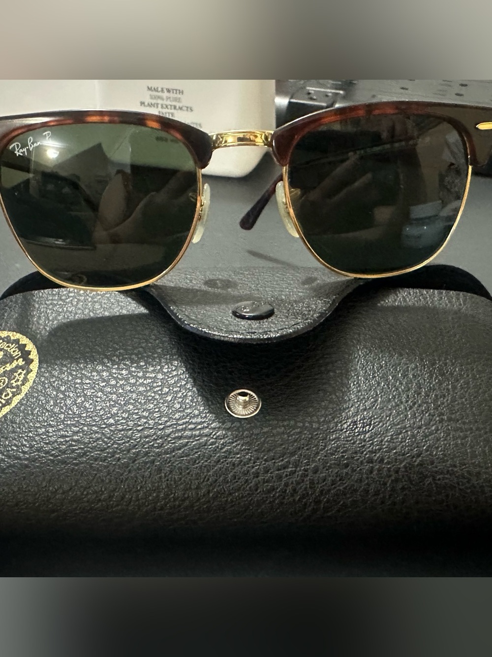 Tortoiseshell Eyeglass Temple Arm with White Size Markings